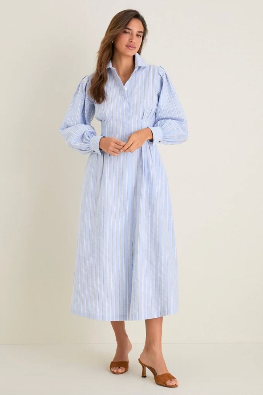 Tuckernuck French Blue Stripe Corinne Dress Sz 3XL NWT